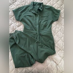 Mandala Jumpsuit Womens Green Scrub One Piece Romper Medical Work Small